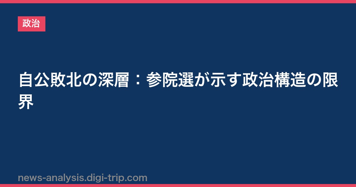自公敗北の深層：参院選が示す政治構造の限界